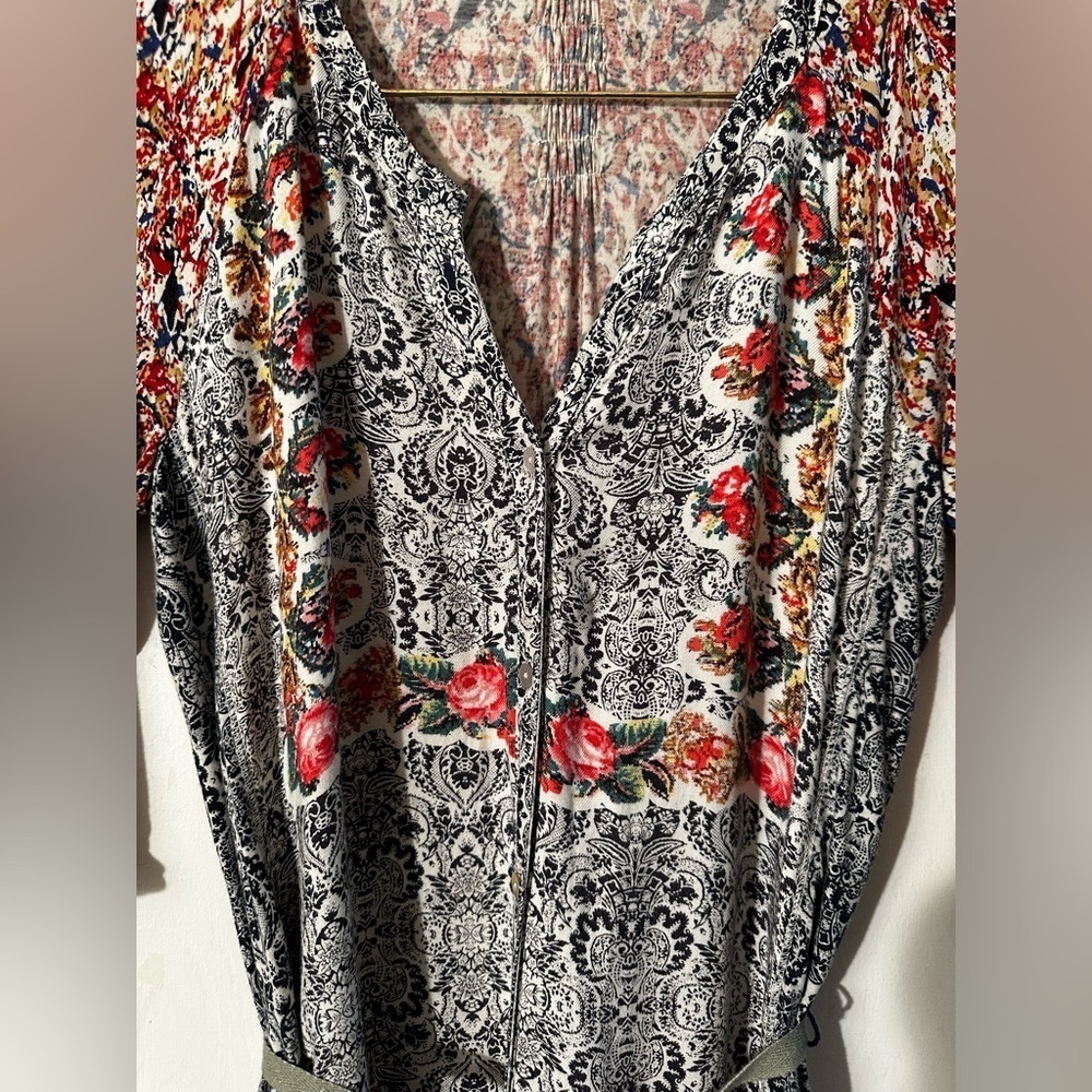 TINY Anthropologie S Perenne Lightweight Shirt Dress Tencel Silk Roll Tab Sleev - Picture 5 of 16